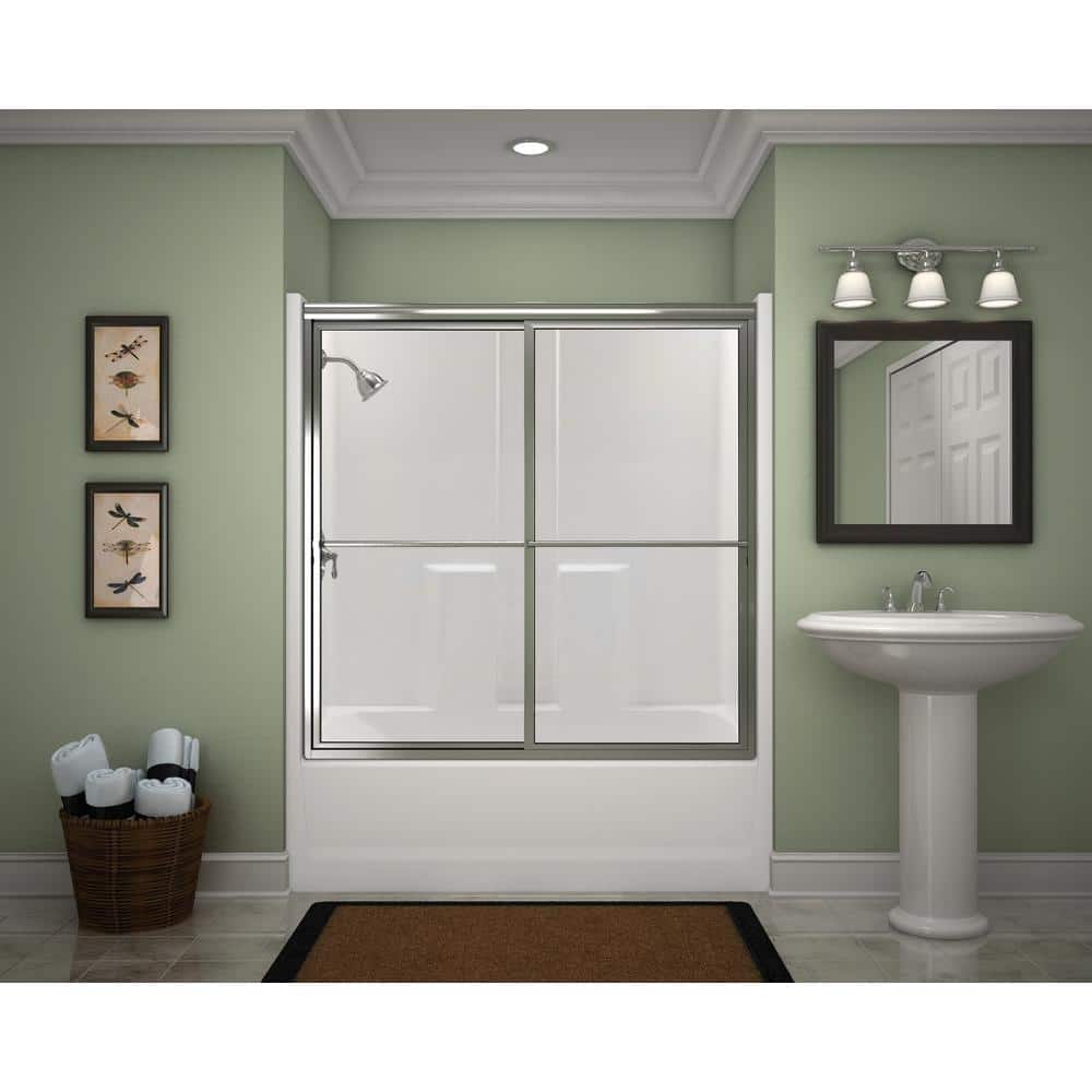 Everyday 60 in. x 30 in. x 72 in. 1-Piece Bath and Shower Kit with Left Dra