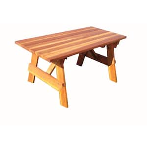 Pacific Redwood Stained 5 ft. Douglas Fir Wood Picnic Table