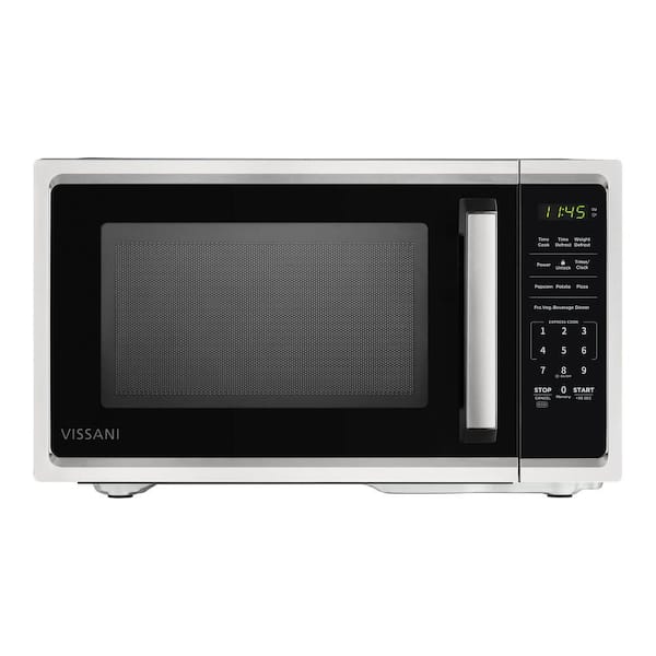 Vissani 0.9 cu. ft. 900-Watt Countertop Microwave in Stainless Steel