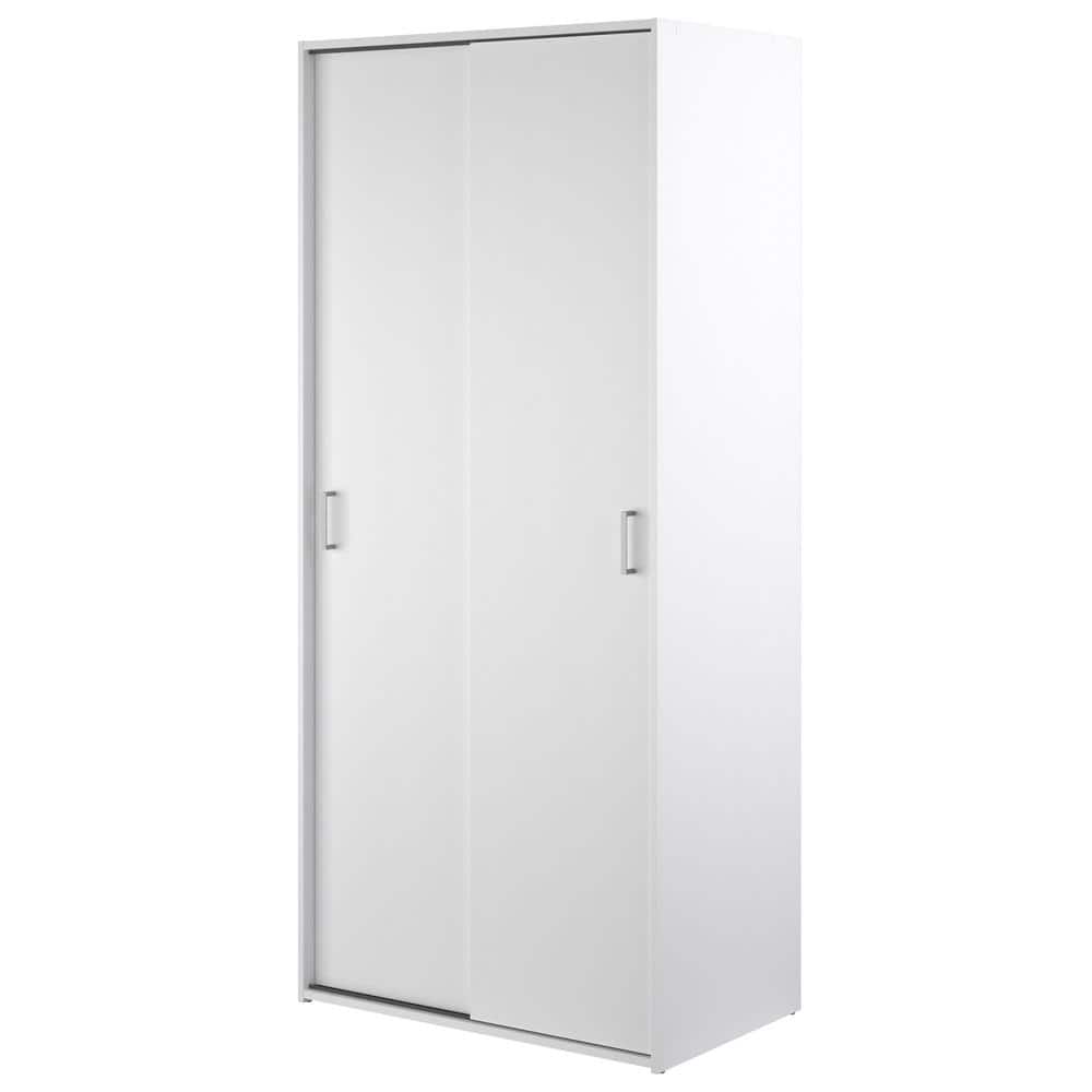 Tvilum Space White 2Door 30.55 in. W Storage Wardrobe 703884949 The