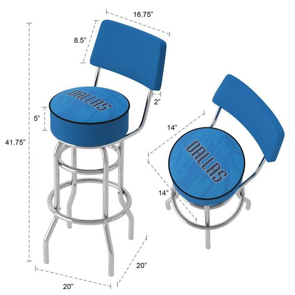 Dallas Mavericks Fade 31 in. Blue Backless Metal Bar Stool with Vinyl Seat