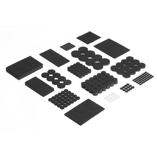 SUPER SLIDERS Assorted Black Heavy-Duty Bumpers and Felt Pads (440-Pack)