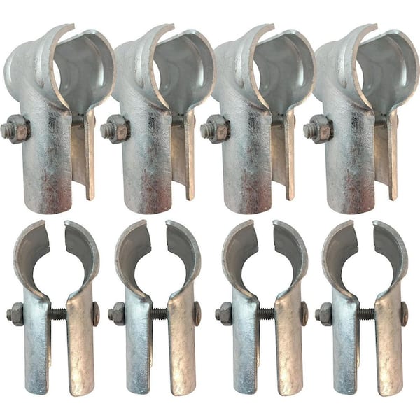 Afoxsos End Rail T Clamps Galvanized Fence Parts with Galvanized Steel-T Link Post Clamps in Silver (8 Pieces)
