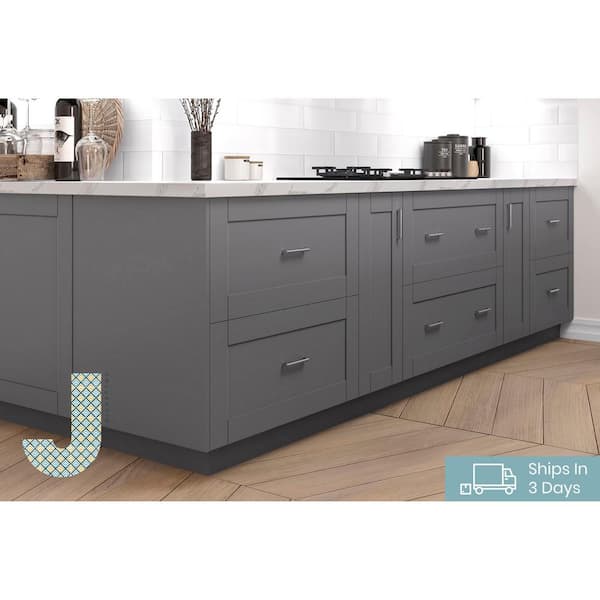 J Collection Shaker Assembled 36 In X 15 In X 24 In Deep Wall Bridge Cabinet In Gray W361524 Gs The Home Depot