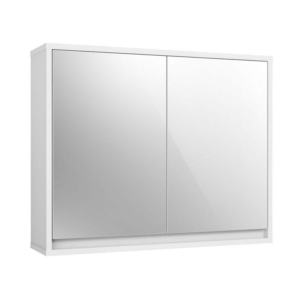 ANGELES HOME 22 in. W x 18 in. H Rectangular White Wood 2-Door Wall-Mounted Surface Mount Medicine Cabinet with Mirror -  658CKHW488