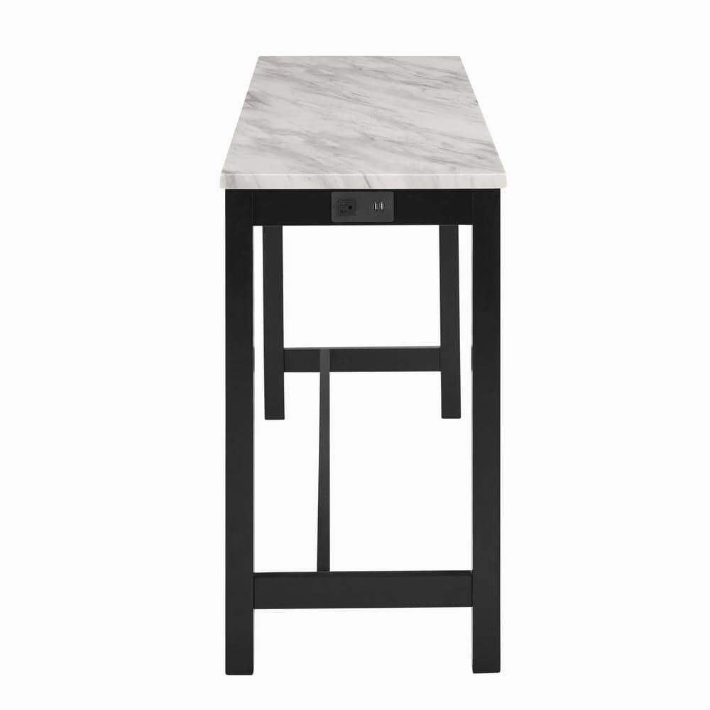 New Classic Furniture Celeste Collection 4 Pcs Wood Bar Set with Stools, Black/Gray