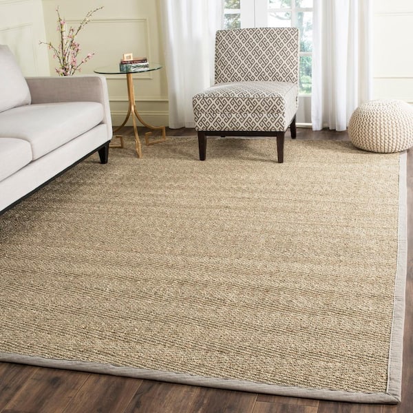 Natural Fiber Beige/Gray 11 ft. x 15 ft. Woven Herringbone Area Rug