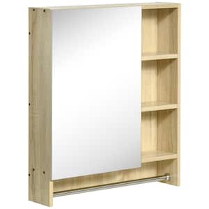 23.5 in. W x 27.5 in. H Rectangular White Oak Surface Mount Medicine Cabinet with Mirror