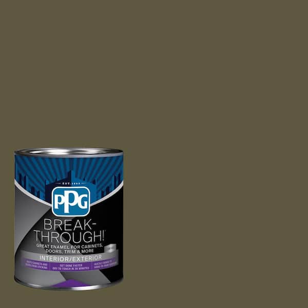 1 qt. PPG1113-7 Olive Green Semi-Gloss Door, Trim & Cabinet Paint