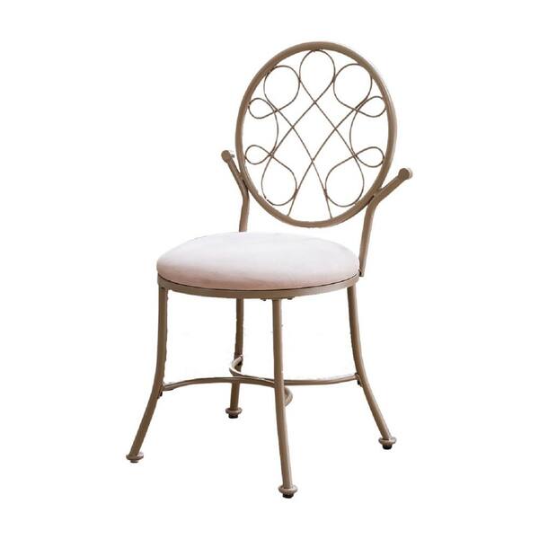Signature Home SignatureHome Isabela Metal Champagne Gold Vanity Chair SDV1035 The Home Depot