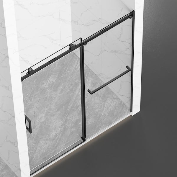 Ximuprmy 56 in. - 60 in. W x 72 in. H Sliding Frameless Shower