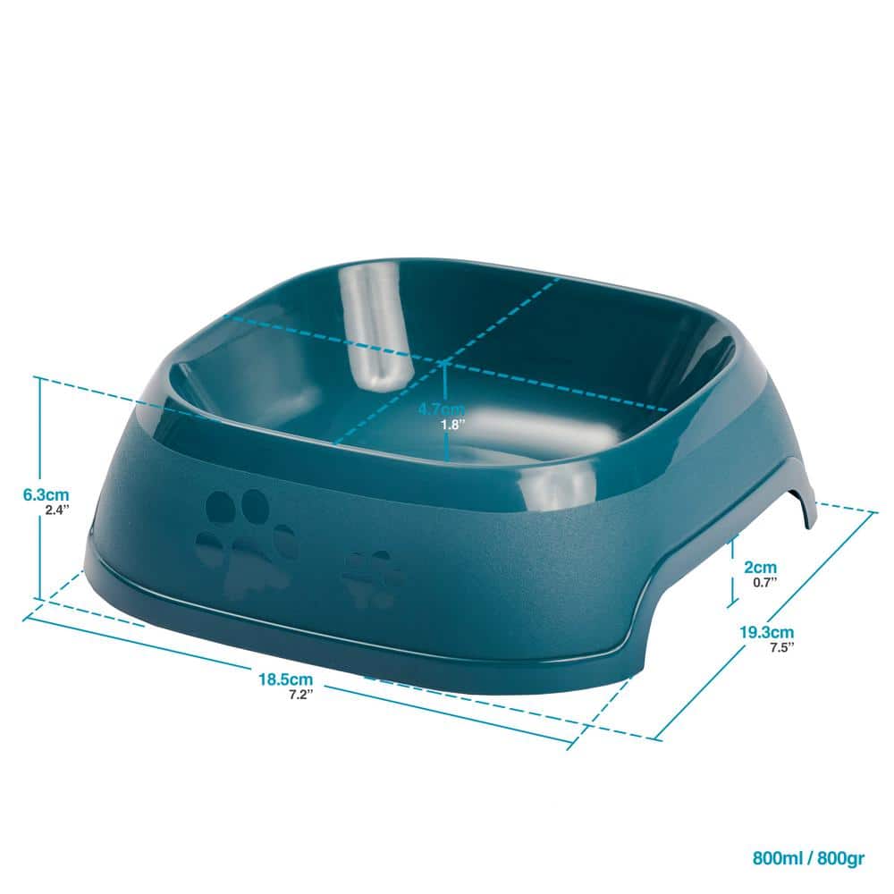 Turquoise and Beige Polypropylene Dog House with Bowl for Small/Medium Breeds
