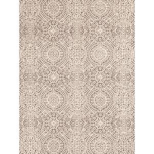 DASH & ALBERT Temple Hand Micro Hooked Wool Taupe 2 ft. x 3 ft. Indoor ...