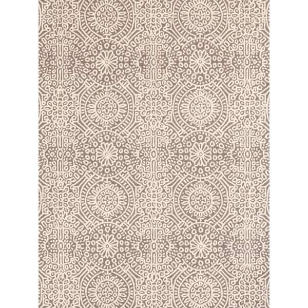 Temple Hand Micro Hooked Wool Taupe 9 ft. x 12 ft. Indoor Area Rug