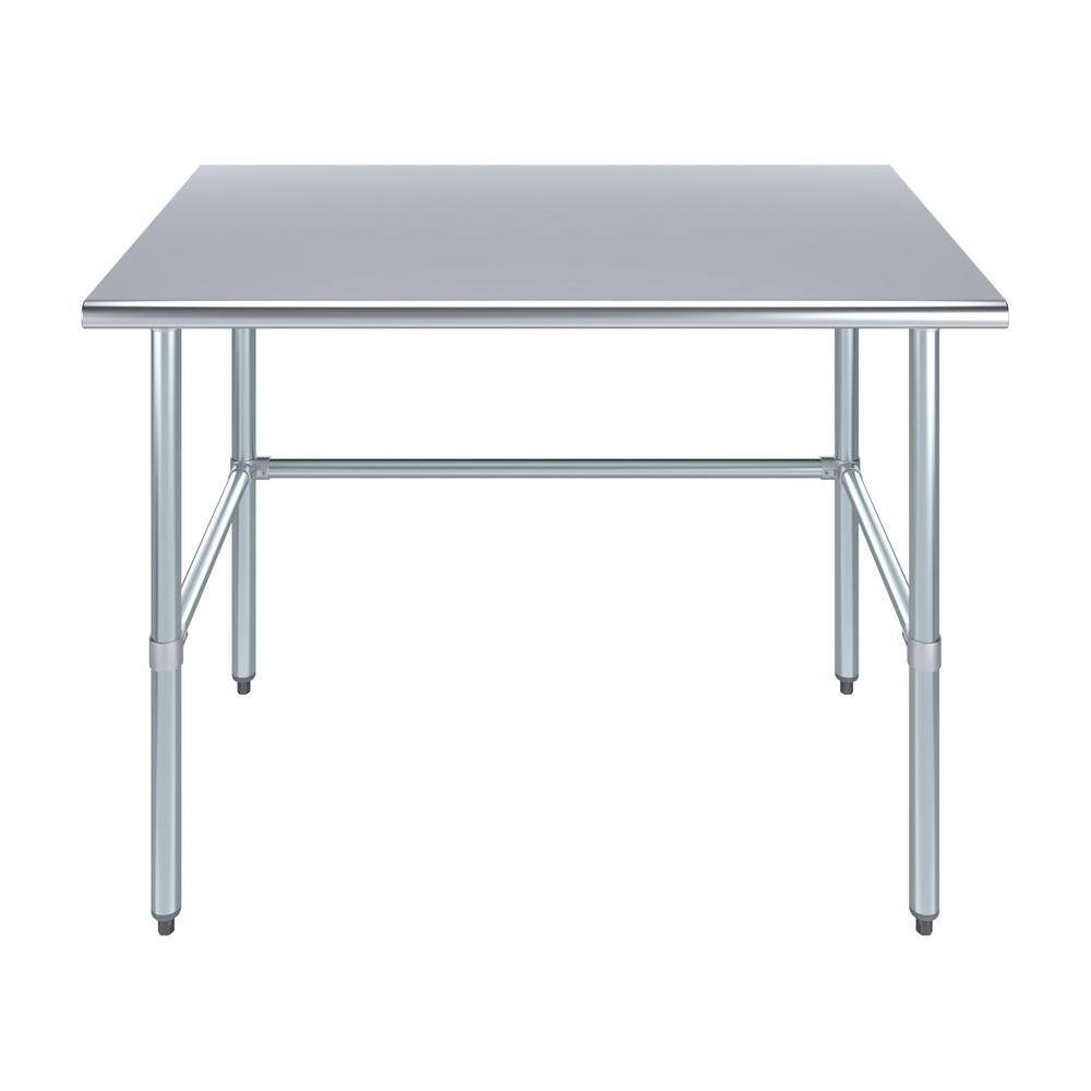 48" Stainless Steel Work Table with Galvanized Legs