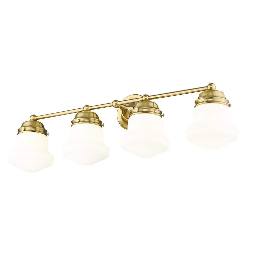 Luxe Gold 31.5" Dimmable Vanity Light with Matte Opal Glass