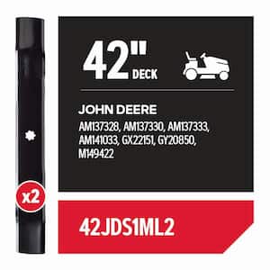 Riding Lawnmower Blades for 42 in. Deck, Fits John Deere Riding Mowers, Set of 2 (42JDS1ML2)