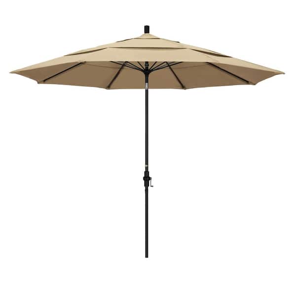 California Umbrella 11 ft. Fiberglass Collar Tilt Double Vented Patio Umbrella in Beige Pacifica