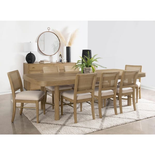 Coaster Arini Sand Wash Wood Top 4-Leg Extension Dining Table (Seats 8 ...