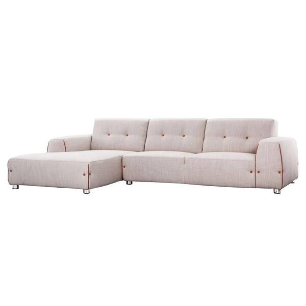 ZUO Linkoping Fabric Right Hand Facing Sectional in Wheat\