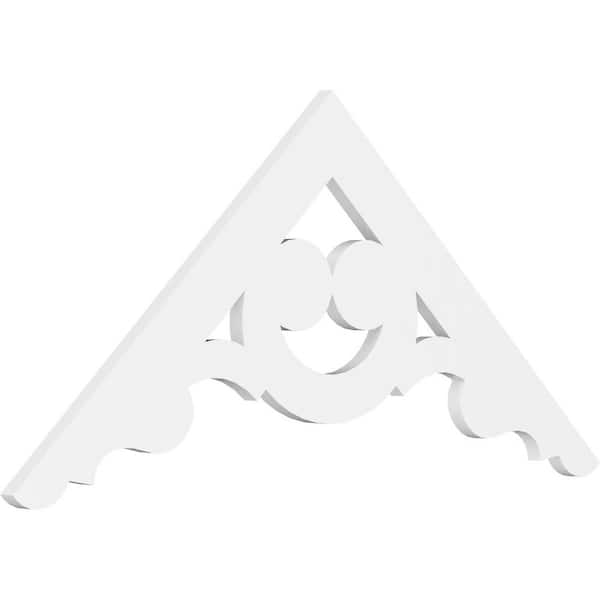 Ekena Millwork 1 in. x 48 in. x 22 in. (11/12) Pitch Robin Gable Pediment Architectural Grade PVC Moulding