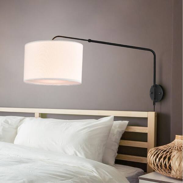 Coby Matte Black 1-Light Plug in Adjustable Telescopic Swing Arm