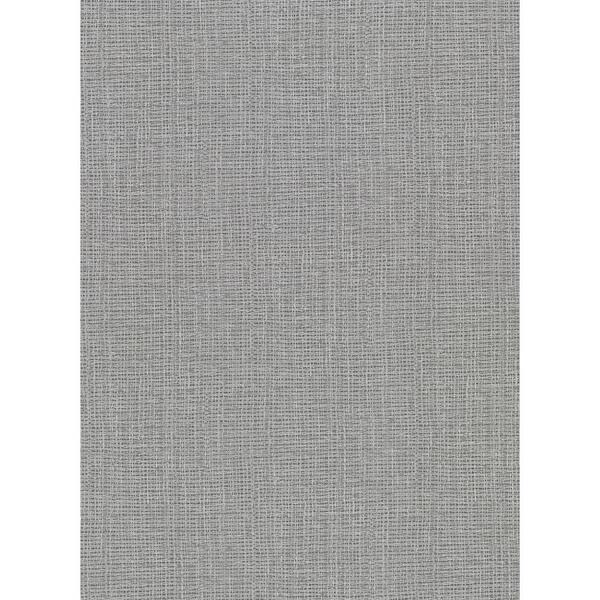 Warner Claremont Silver Faux Grasscloth Silver Wallpaper Sample