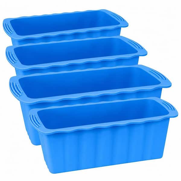 4-Pack Blue Extra Large Ice Cube Mold, Reusable Silicone Ice Cube Tray, 25 lb. Ice Bath Water Chiller Ice Mold