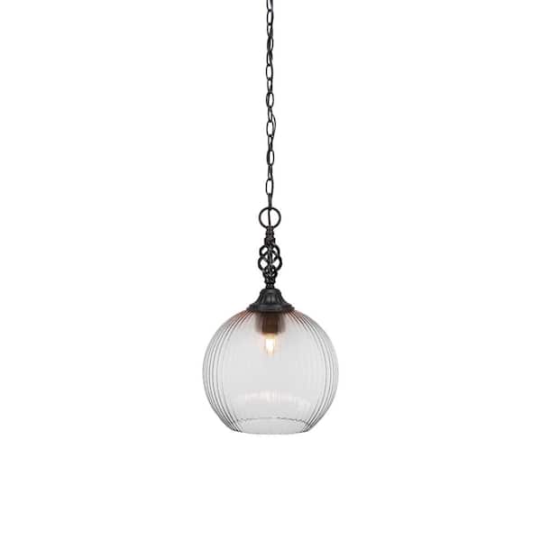 maaa88k0♡ Bridgewater 100-Watt 1-Light Matte Black Shaded Pendant
