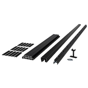 42 in. H x 72 in. W (Actual Size: 42 in. x 70 in.) Cityside Black Contemporary Aluminum Stair Rail Kit