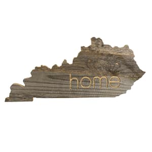Large Rustic Farmhouse Kentucky Home State Reclaimed Wood Wall Art