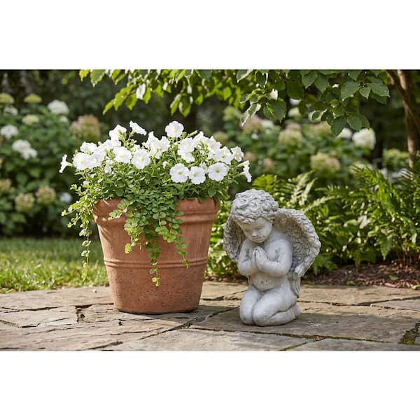 Athens Stonecasting Medium Praying Angel Concrete Garden Statue 09