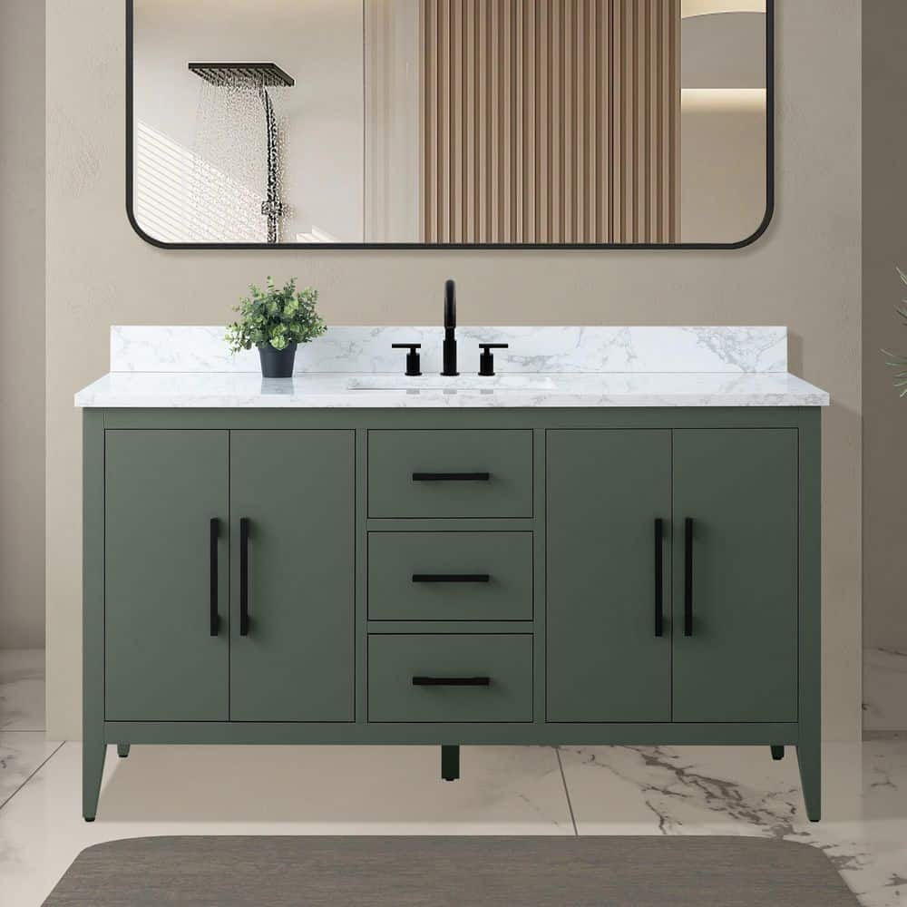 remodel 05 V.A. 『VANITY BOX』 Vanity Art 60 in. W x 22 in. D x 34 in. H Double Sink