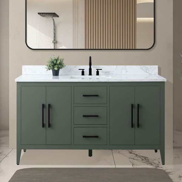Vanity Art 60 in. W x 22 in. D x 34 in. H Single Sink