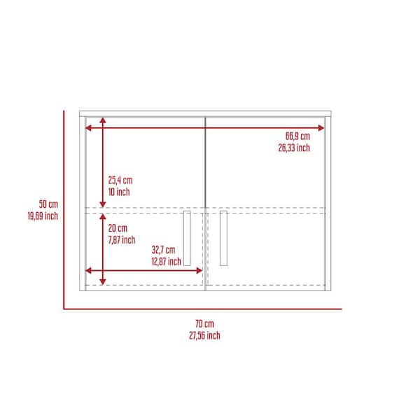 Amucolo 27.56 in. W x 15.98 in. D x 19.69 in. H Black Wood Ready to Assemble Wall Kitchen Cabinet with Double Doors
