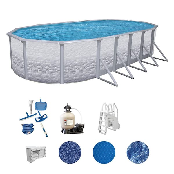 Liberty 16 ft. x 32 ft. Oval 52 in. Deep Hard Sided Above Ground Deluxe Pool Package