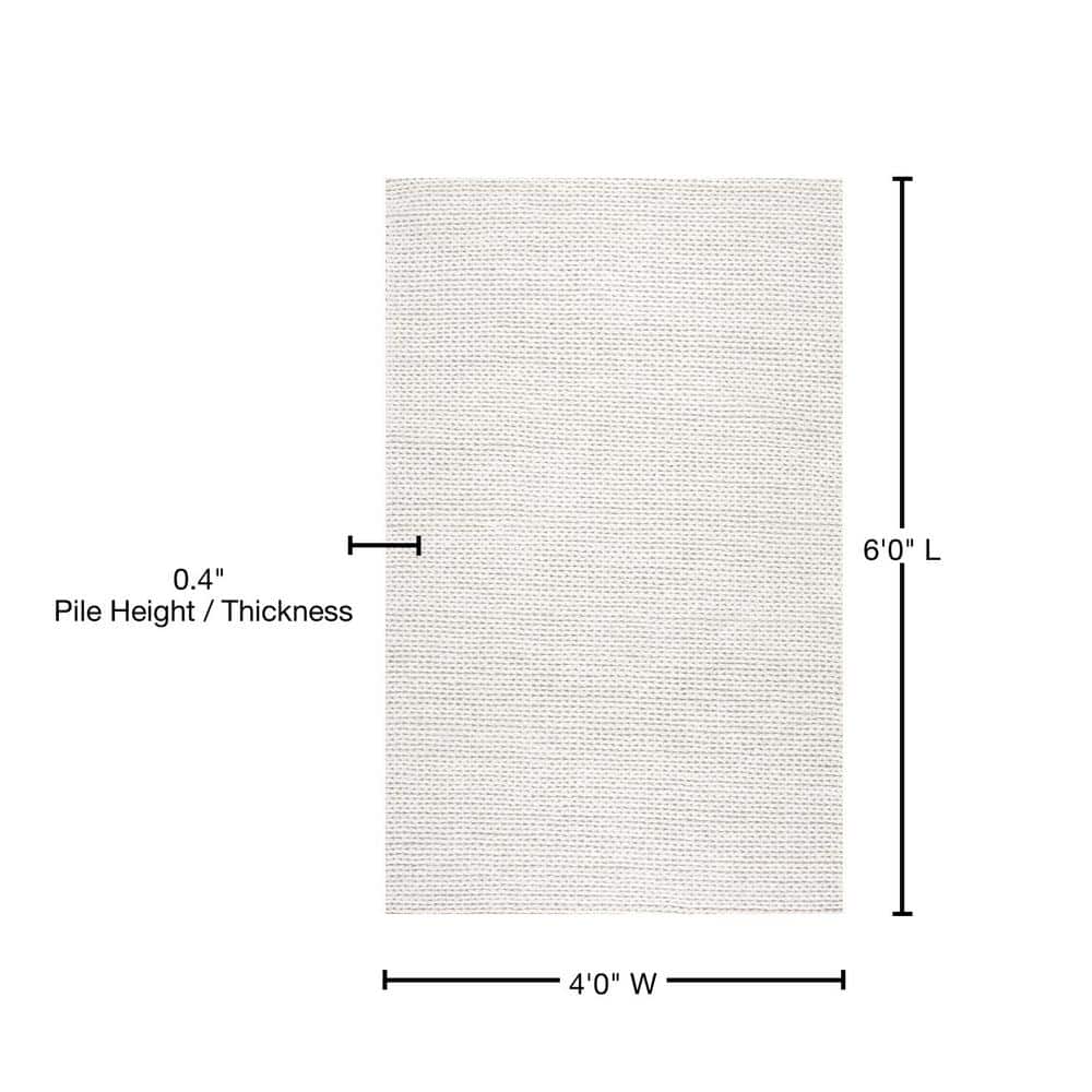 Handmade Off-White Braided Wool 4' x 6' Area Rug