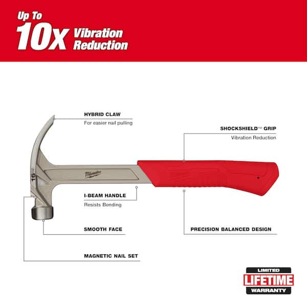 16 oz. Smooth Face Finish Hammer with 12 in. Pry Bar