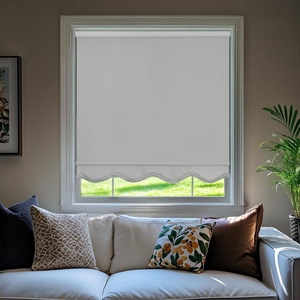 Fringe Gray Solid Cordless Blackout Privacy Vinyl Roller Shade 32.75 in. W x 64 in. L price history on PriceWatchPro