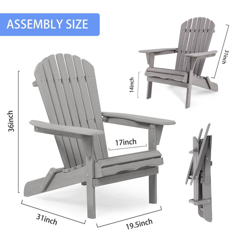 Gray Wood Adirondack Armchair for Outdoor Use