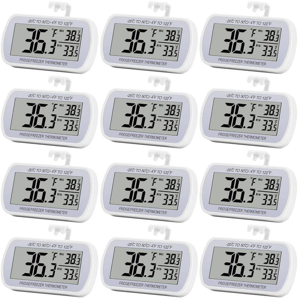 Digital Refrigerator Thermometer Waterproof with Large LCD Max/Min Record F