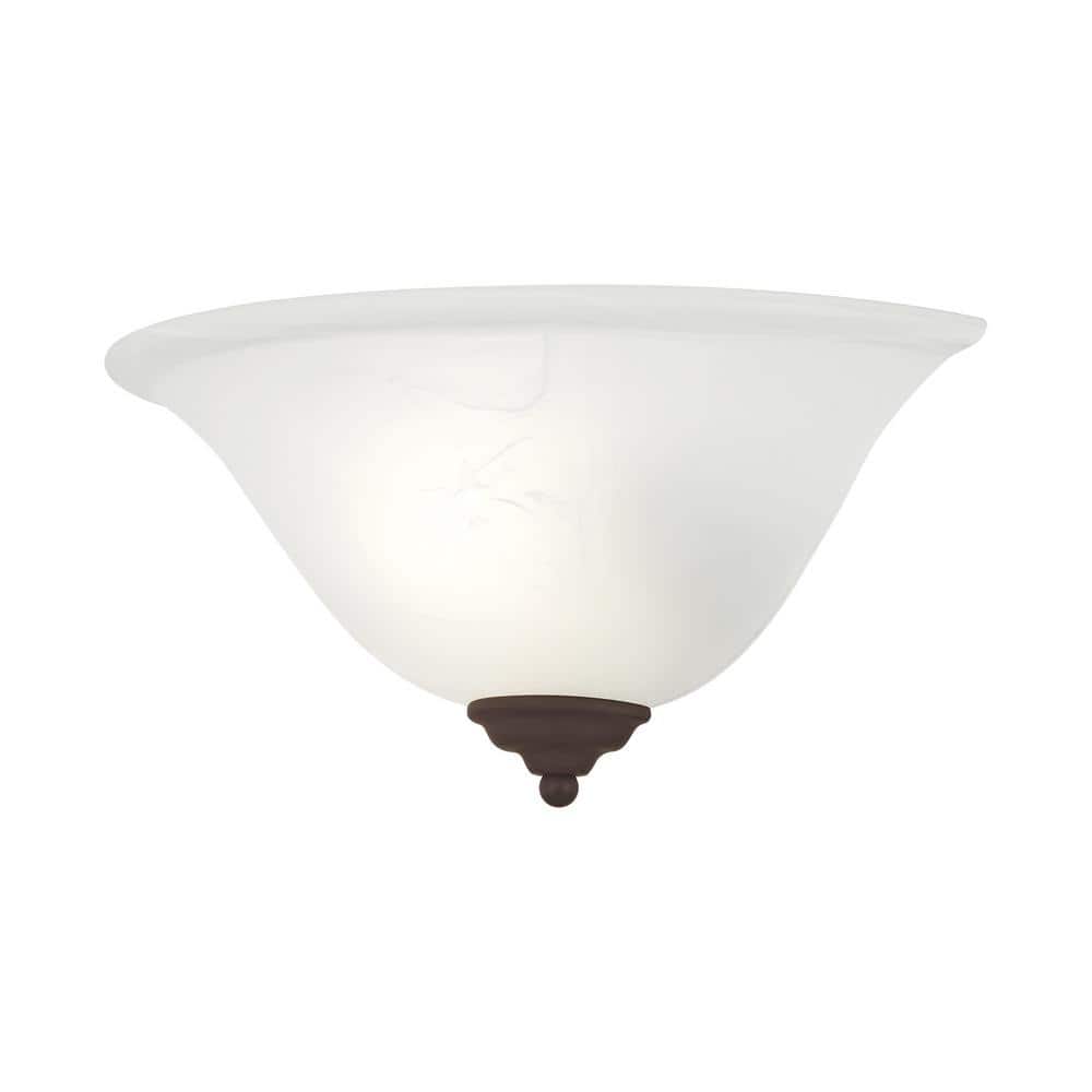 Classic Coronado Dimmable Bronze Sconce with White Alabaster Glass