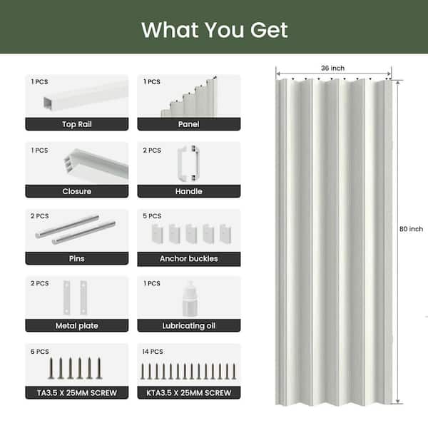 SOCBAZZAR 48 in. x 80 in. White Finished PVC Interior Folding