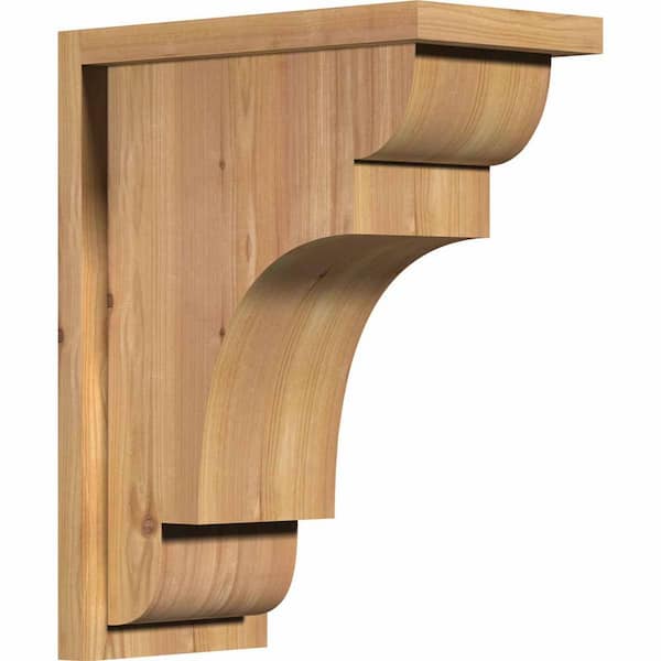 Ekena Millwork 7-1/2 in. x 14 in. x 18 in. New Brighton Smooth Western Red Cedar Corbel with Backplate