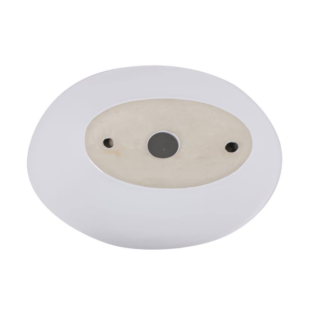 Glossy White Ceramic Oval Bathroom Vessel Sink