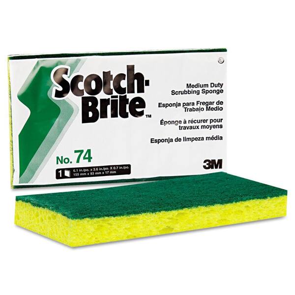 6 Packs of 10 6.1 x 3.6 x 0.7 Scotch-Brite Medium Duty Scrub Sponge 74CC 