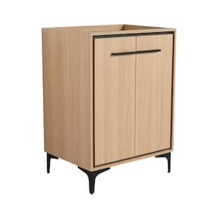 23.4 in. W x 17.9 in. D x 33 in. H Modern Wood Bath Vanity Cabinet without Top 2-Doors Bathroom Cabinet in Oak