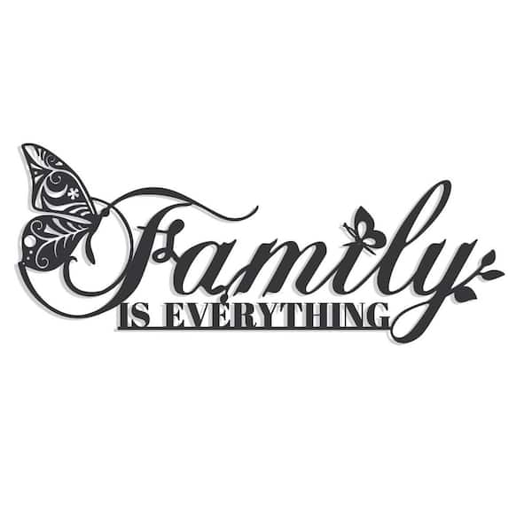 Angel Sar 0.05 in. x 17 in. Black Metal Wall Art, Wrought Iron Wall Decor Hanging Plaque for Living Room and Bedroom