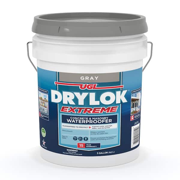 DRYLOK Extreme 5 gal. Gray Flat Latex Interior/Exterior Basement and Masonry Waterproofer