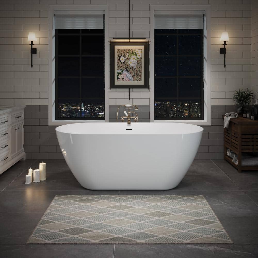 "56"" Freestanding Bathtub with Pop-up Drain & Integrated Overflow" price history on PriceWatchPro